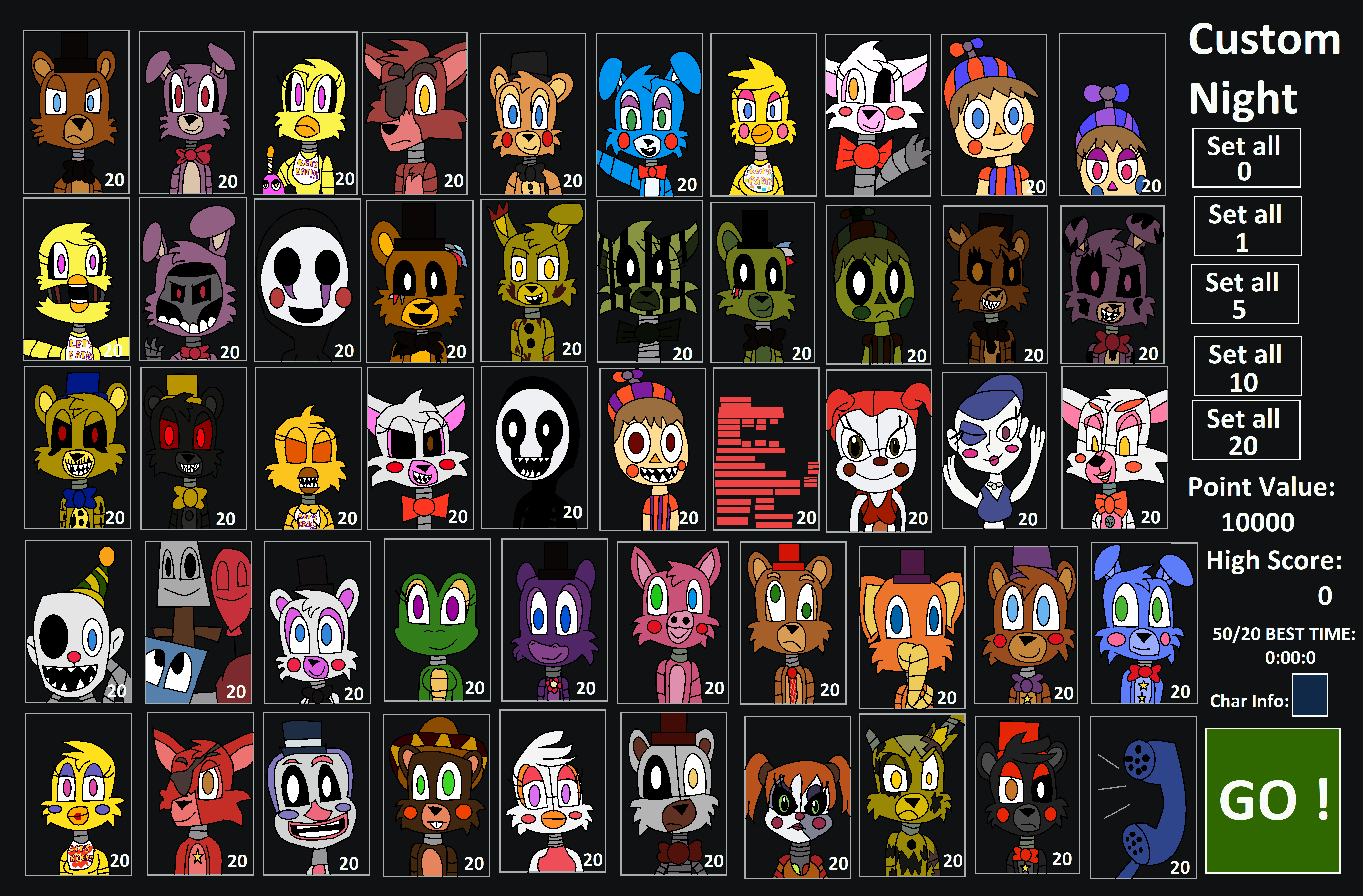 Ultimate Custom Night Redraw (FnAF Anniversary) by CAcartoon on