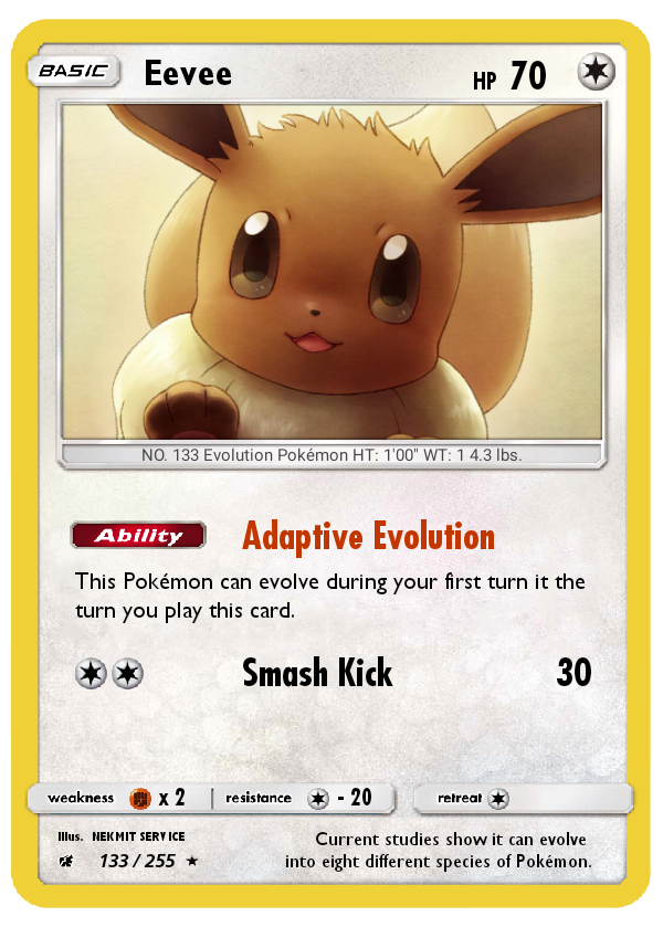 Pokemon TCG: Eevee Pokemon Card by furbyvoice on DeviantArt