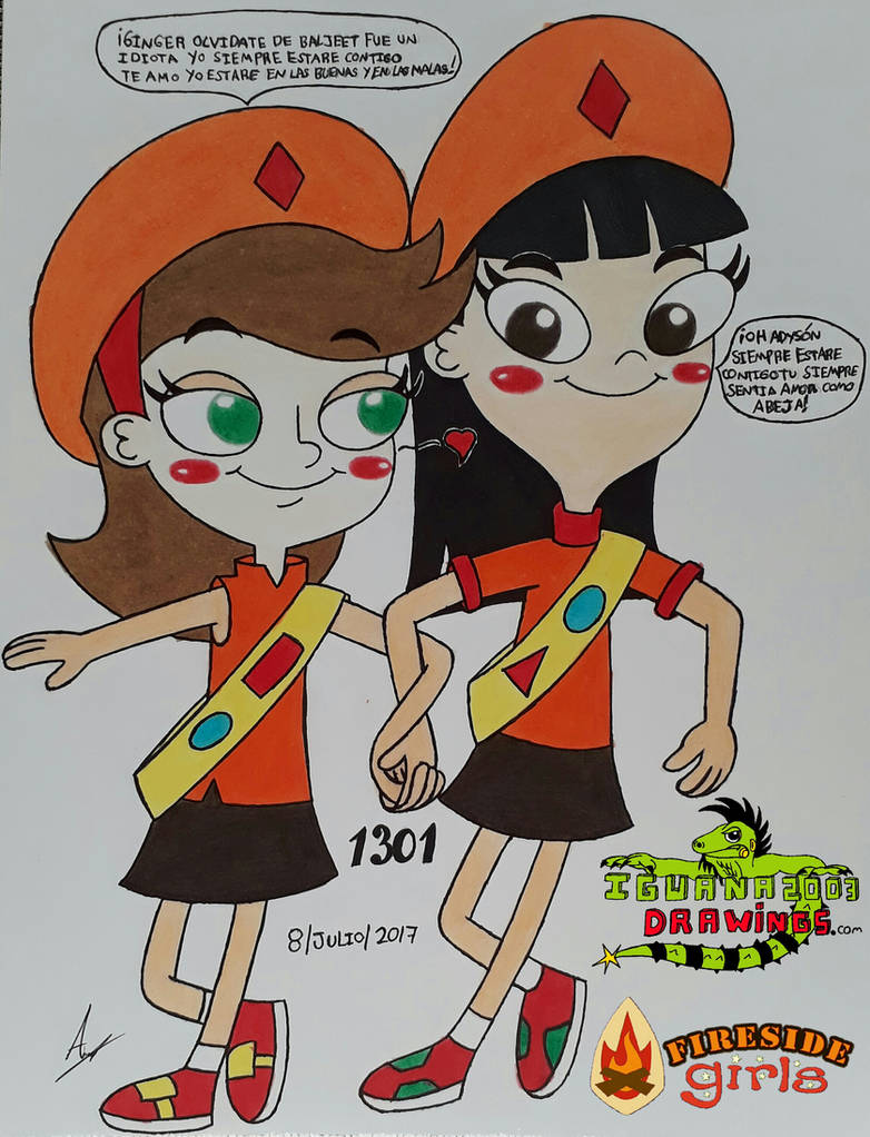 Fireside Girls - Adyson And Ginger N.1301 by IGUANA2003DRAWINGS on ...