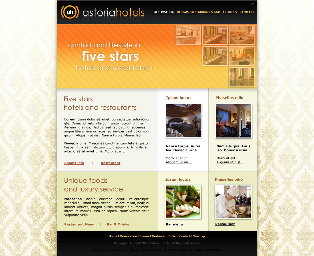 Hotel Website - Layout Design