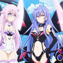 Purple Heart, Iris Heart and Nepgear together