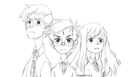 The Golden Trio Lineart