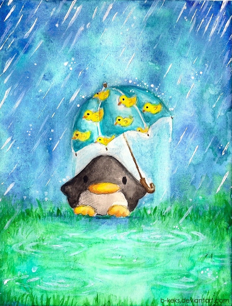 Evil Penguin Raining Penguin in the Rain by B-Keks on DeviantArt