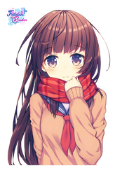 Render Cute Anime Girl With Scarf