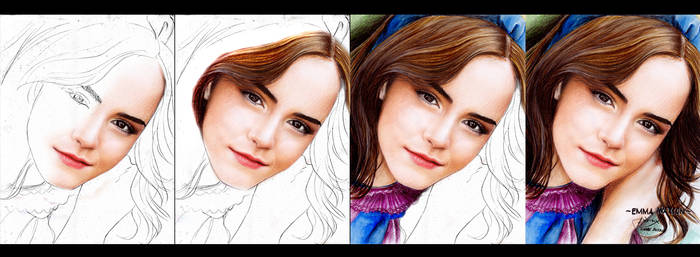 Emma Watson coloured  drawing (work in progress)