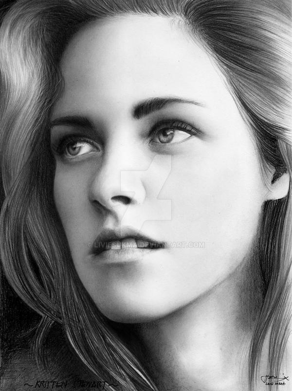 kristen stewart (b~w drawing) by LivieSukma