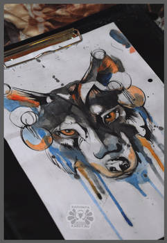 watercolor wolf