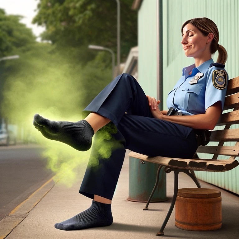 Police Officer relaxes in her sweaty socks Part 1 by Maxmaron42 on ...