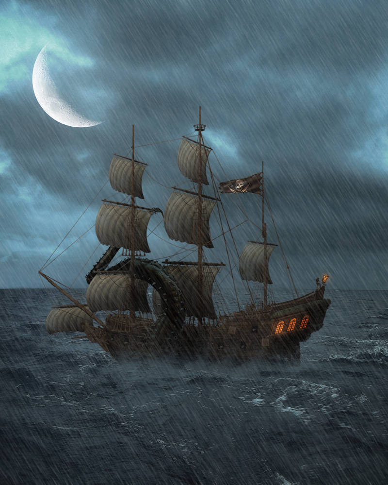 Kraken and Pirate Ship