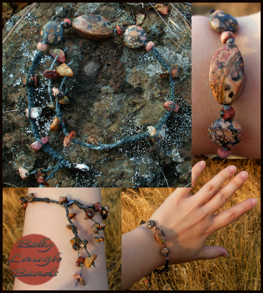 Leopard Jasper Stone/Macrame Bracelet