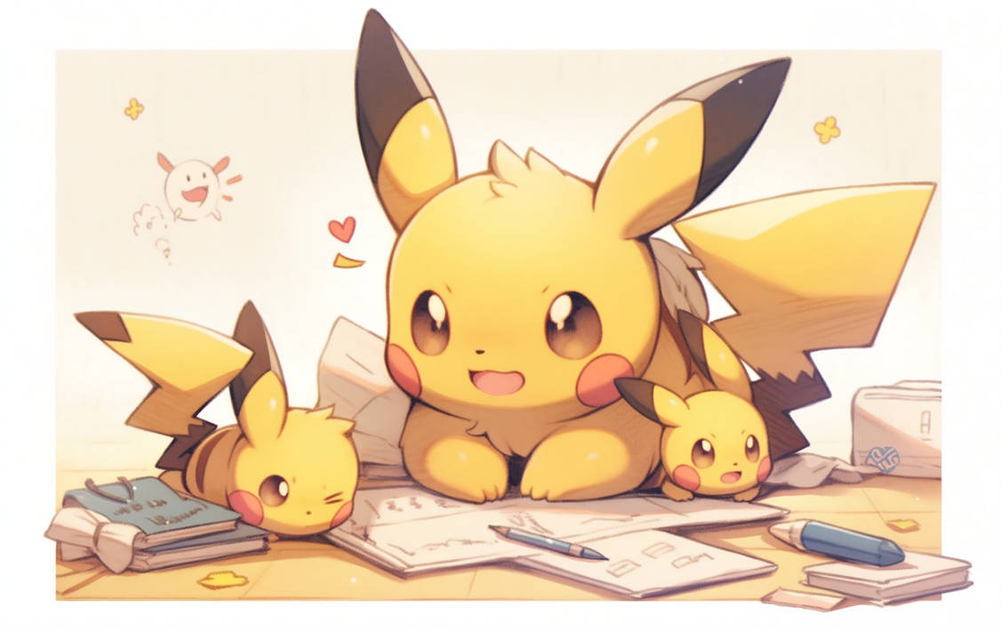 Pikachu Study Time by SARCHAINNE on DeviantArt
