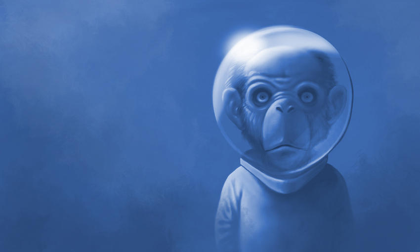 Space monkey. Обезьяны в космосе. Космическая обезьянка. Обезьяна космонавт. Мартышка космонавт арт.