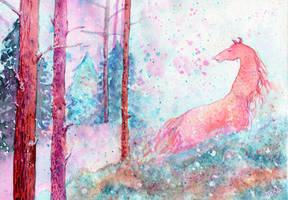 Red Horse in the Forest of Imagination