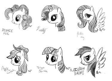 Mane Six Sketches