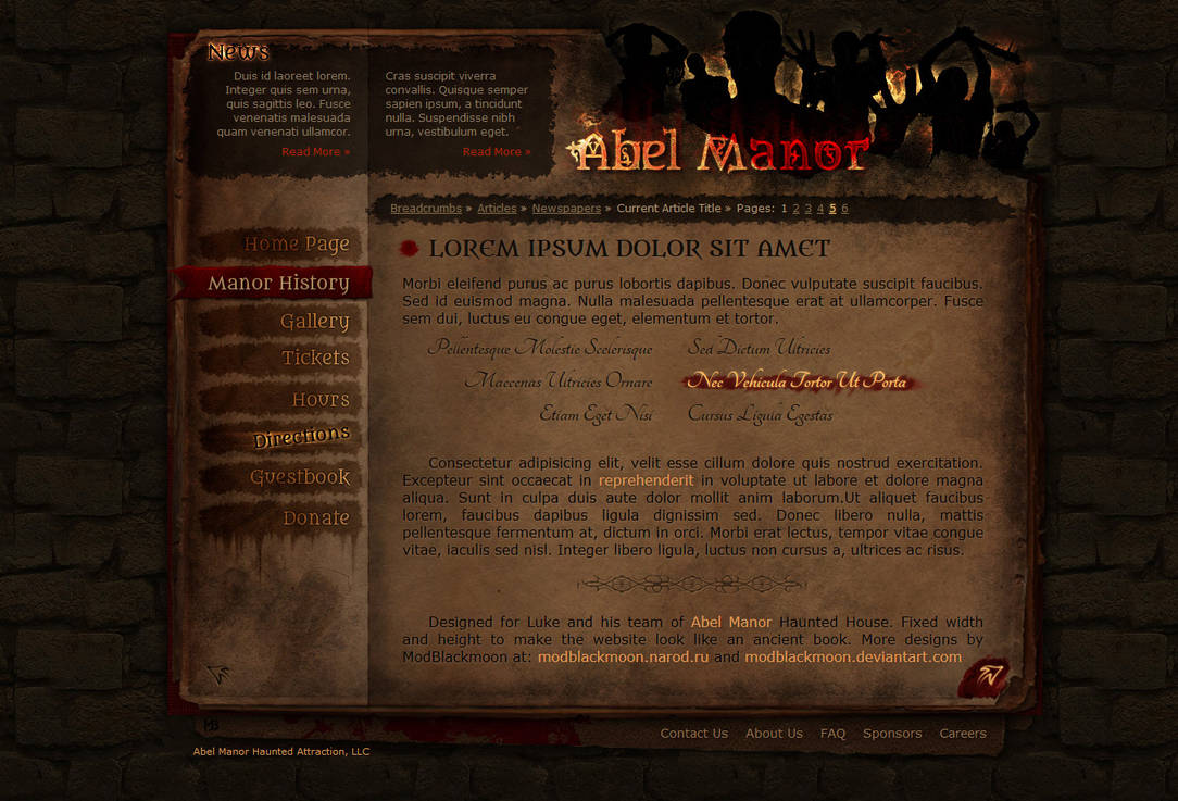 Abel Manor Website Preview by modblackmoon