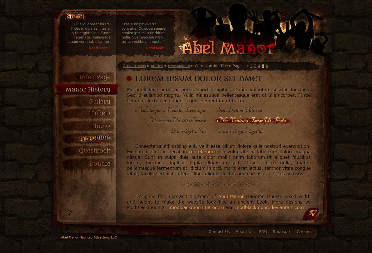 Abel Manor Website Preview by modblackmoon