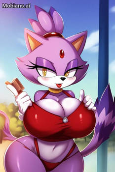 Blaze the cat in new red dress 