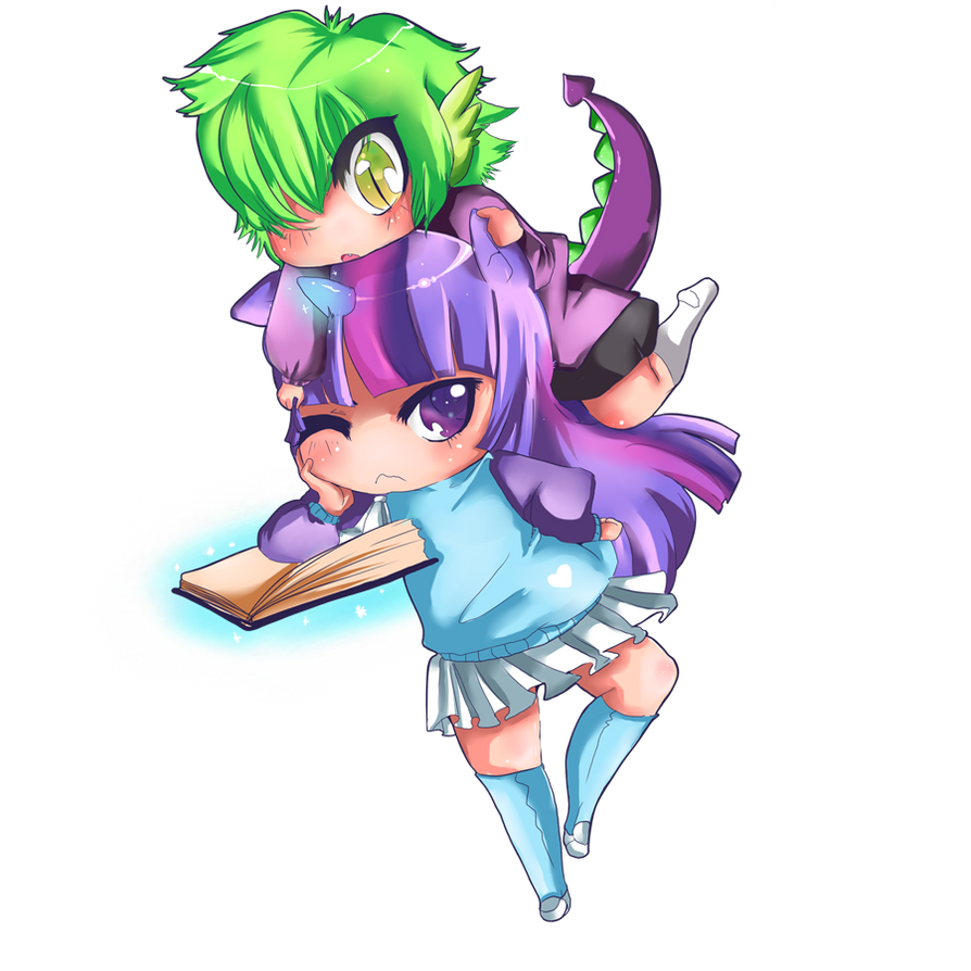 Spike and Twilight by CrownOfSpadez