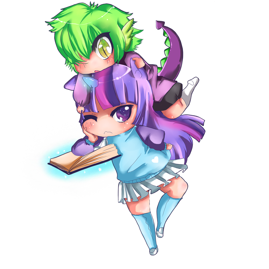 Spike and Twilight by CrownOfSpadez