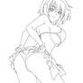 Xenovia Quarta Showing Off (Line Art)