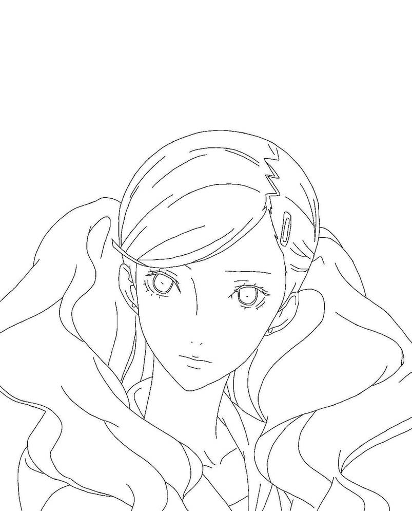 Ana Draw Line Anne Takamaki (Improved Line Art) by SamTheManAbbott on DeviantArt