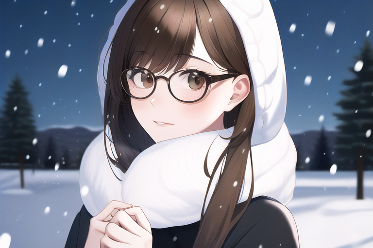 Winter Pretty Brown Hair Anime Girl Stock Illustration 2312201263