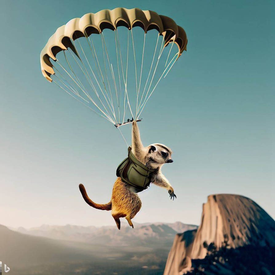 Meerkat BASE Jumping Off of Half Dome (AI) by TorpedoBoat on DeviantArt