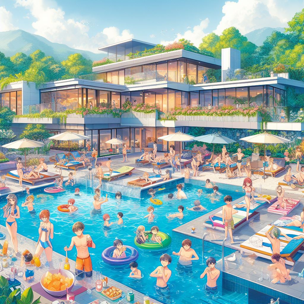 An Anime Swimming Pool Bash! (AI) by TorpedoBoat on DeviantArt