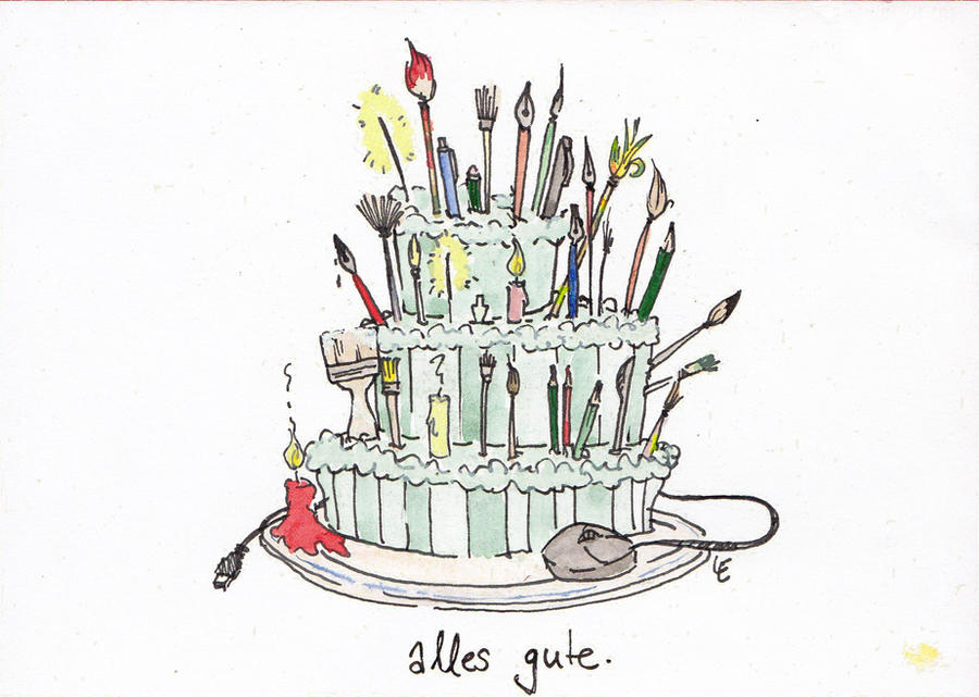 Birthday Card: Artist by Hedgefairy