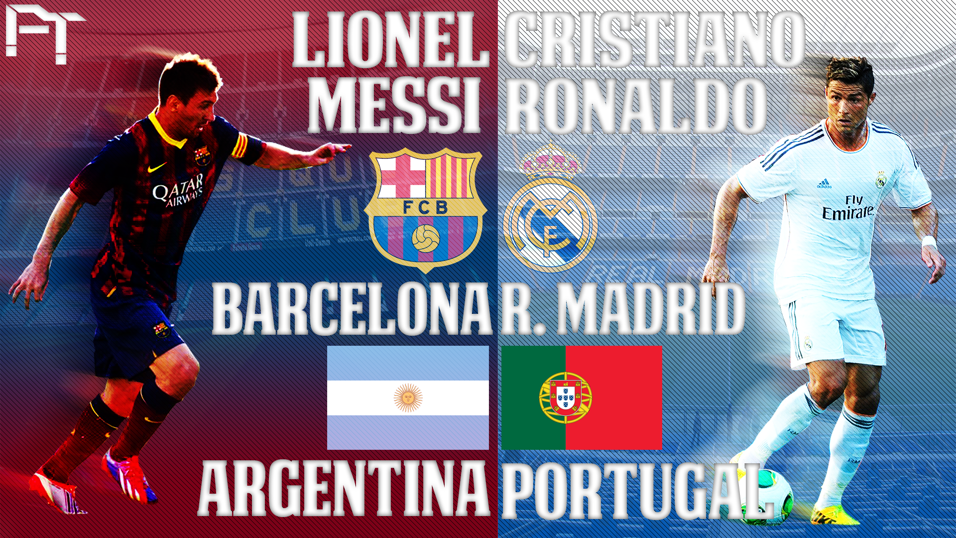 Messi v Ronaldo | Wallpaper by selcukinan8 on DeviantArt Messi v Ronaldo | Wallpaper by selcukinan8 on DeviantArt