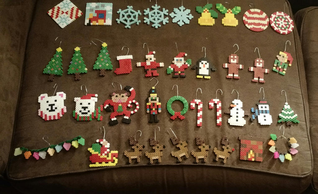 Christmas Ornaments done in Perler Beads by dayvidkay on DeviantArt