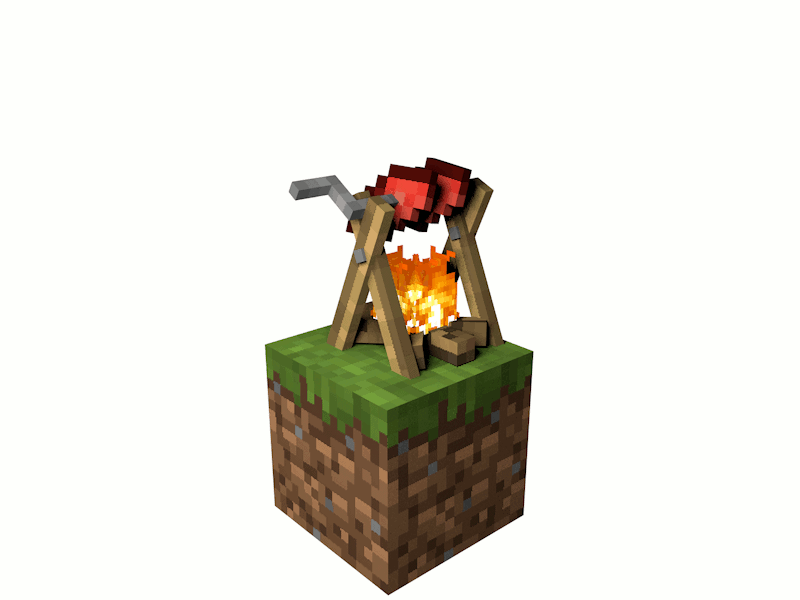 Spit-roasting (wooden and metal leg version)