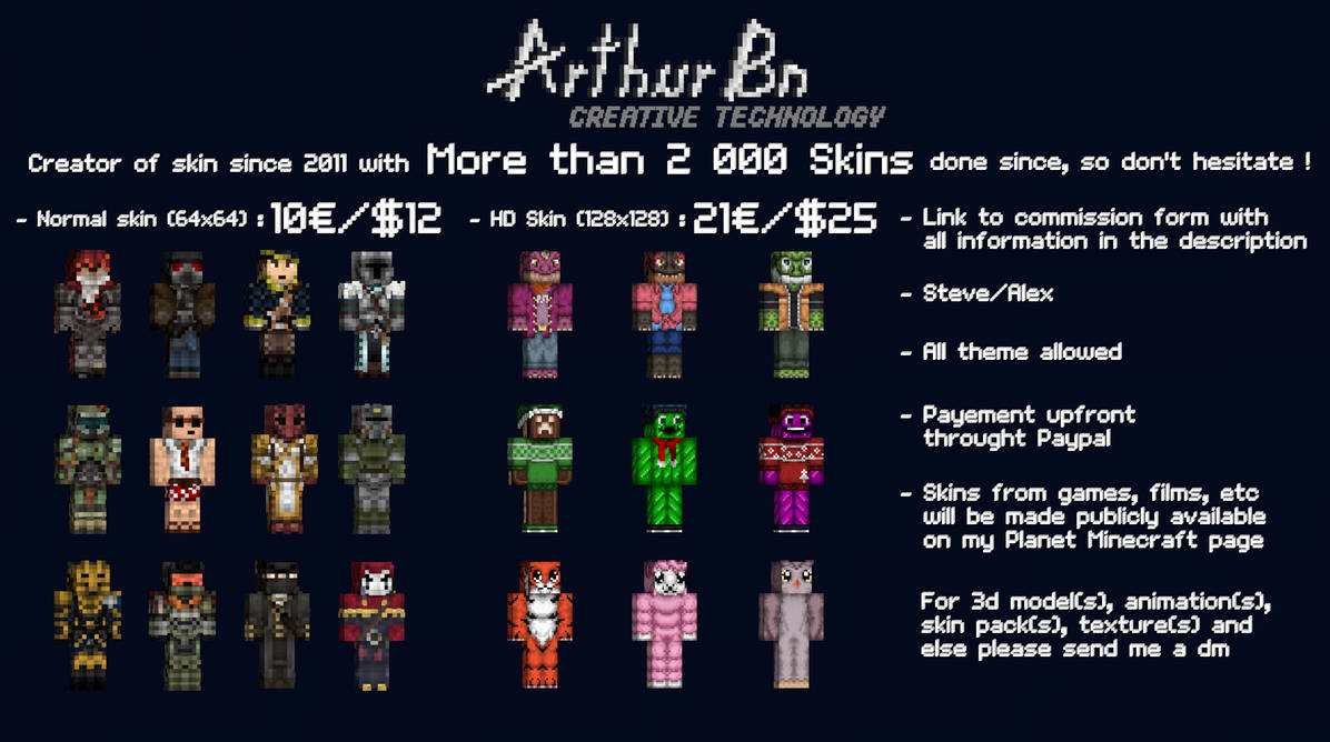 Editor - Minecraft skin (64x64, Steve)