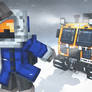 Snowcat in the blizzard