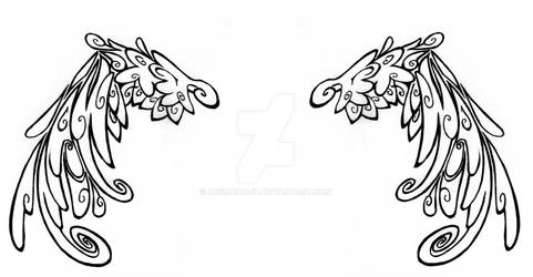 Tattoo design: Wing