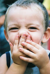 Jordan, Age 2, Hiding His Face