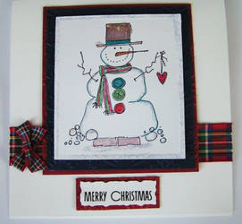 tartan snowman christmas card