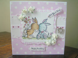 Cute rabbit handmade card