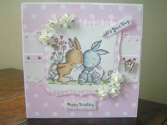 Cute rabbit handmade card