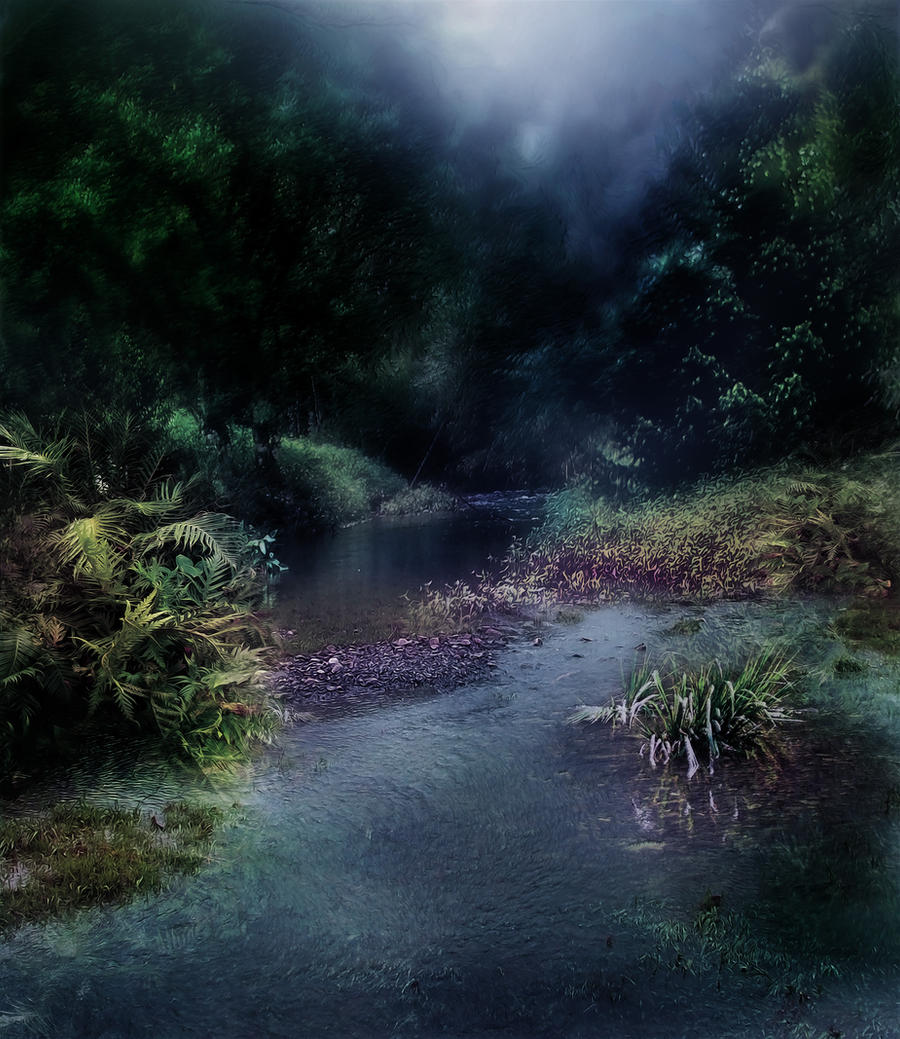 Dark Stream Background 2 by GoblinStock
