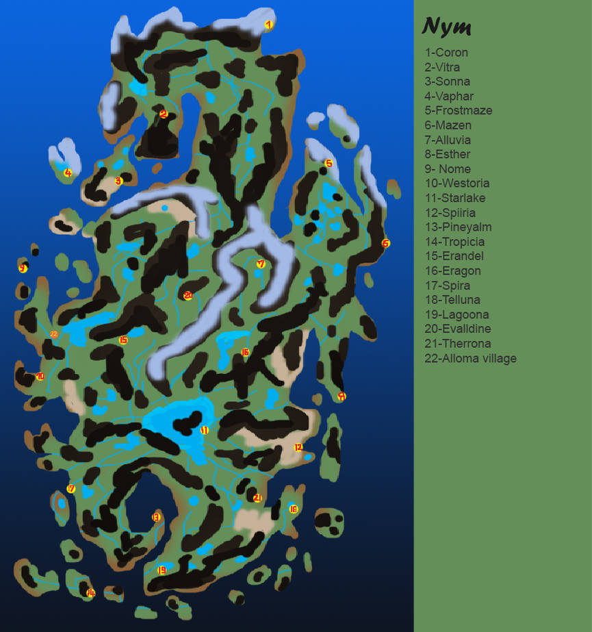 Nym continent- map by LadyAlluvia on DeviantArt