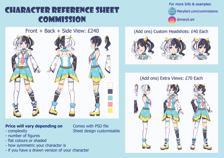 Character design reference sheet commission by MaryLiArt on DeviantArt