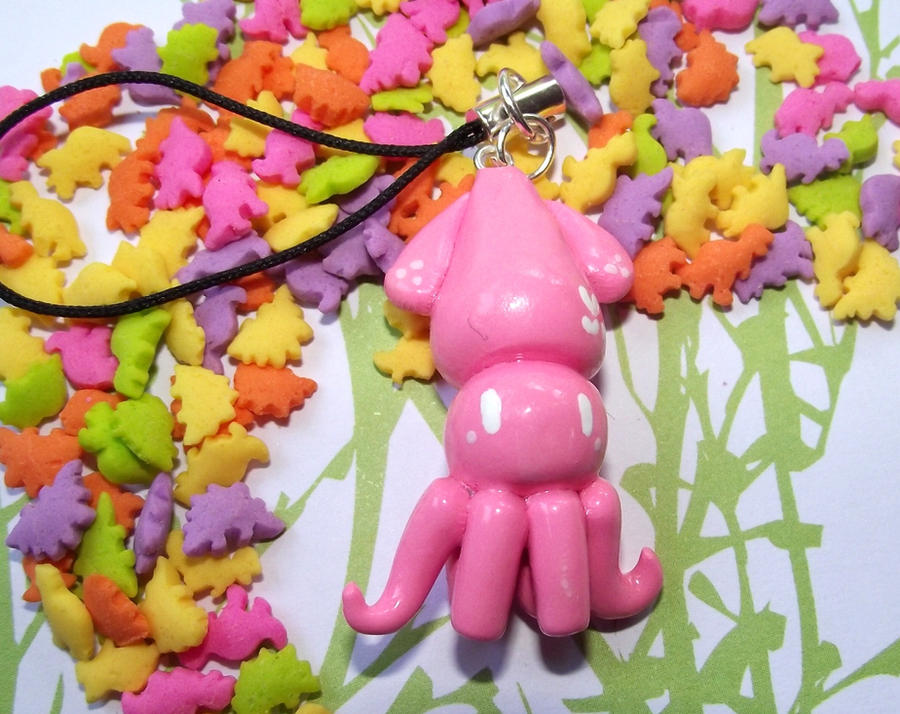 Pink Clay Squid Charm