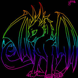 Smol Neon Rainbow Dragon