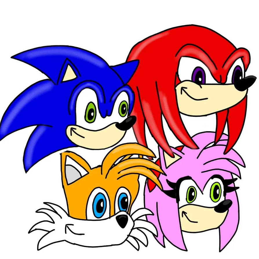Sonic, tails, knuckles and amy heads by Theredsus on DeviantArt