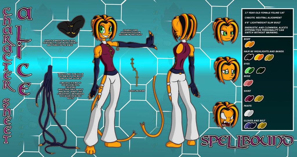 Alice Geek Character Sheet: Alice by G3TRacket on DeviantArt