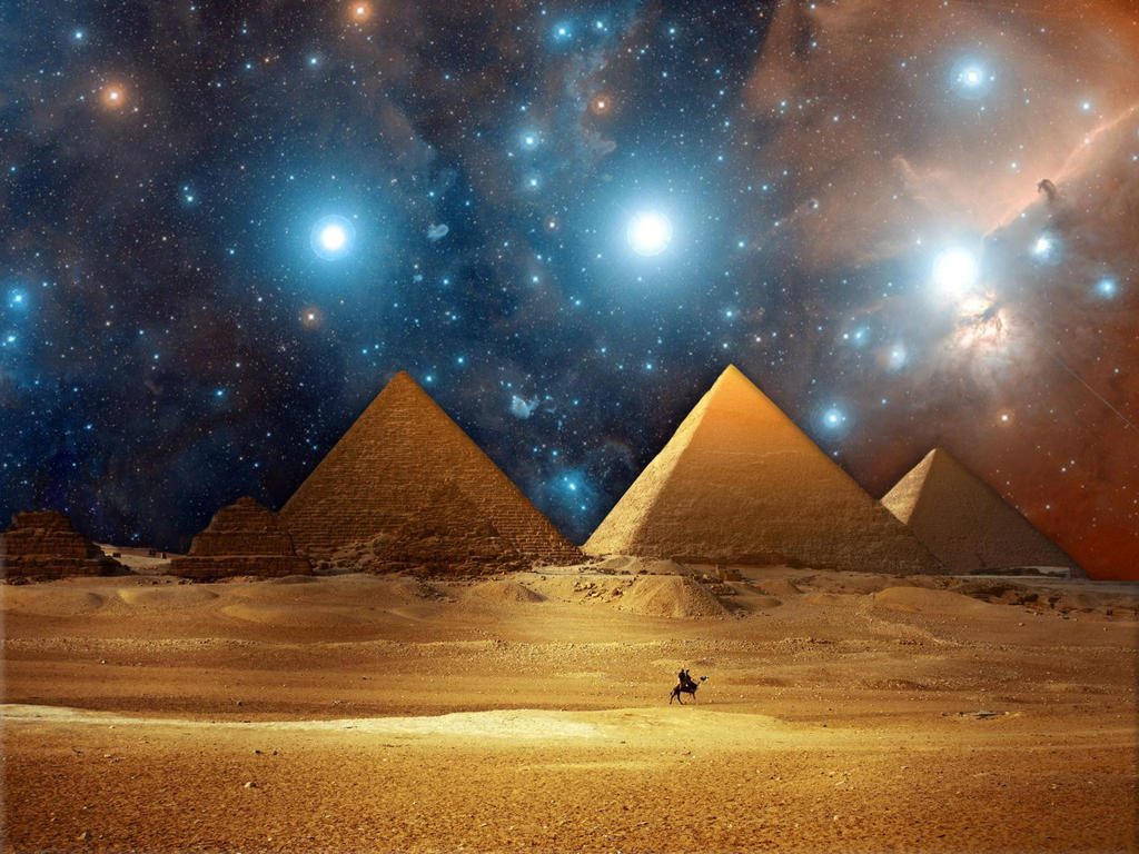 orion s belt over the egyptian pyramids