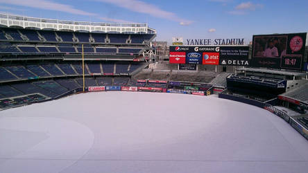 Yankee Stadium covered in snow