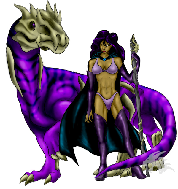 Boobly Woman with Dragon