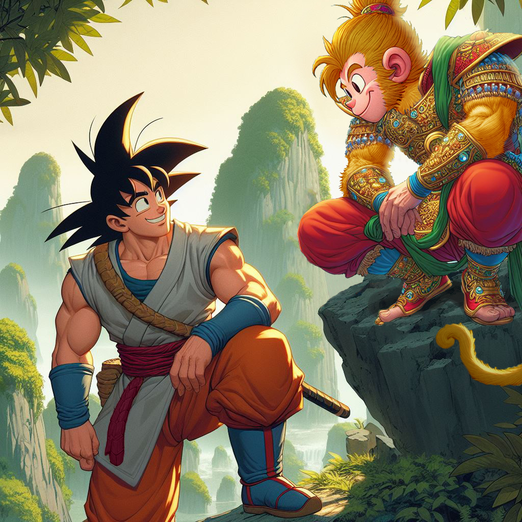 Son Goku and the Monkey King Sun Wukong by bbbeto on DeviantArt